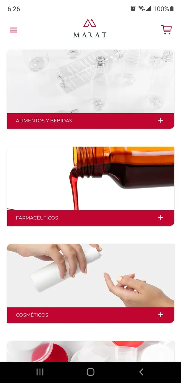Captura de la app de Marat Industrial